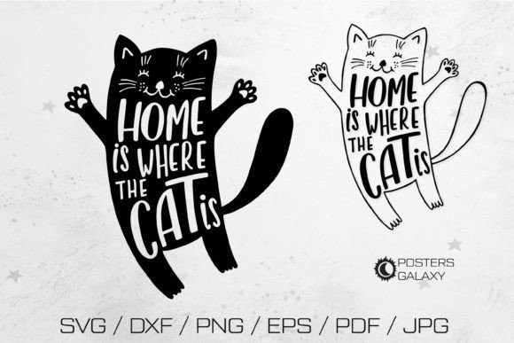 Cat Silhouette with Funny Quote SVG Graphics for T-Shirt Designs