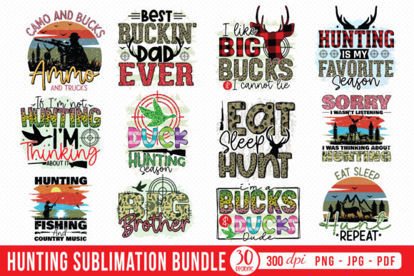Hunting Sublimation Bundle: Graphics for Crafts-Driven Branding