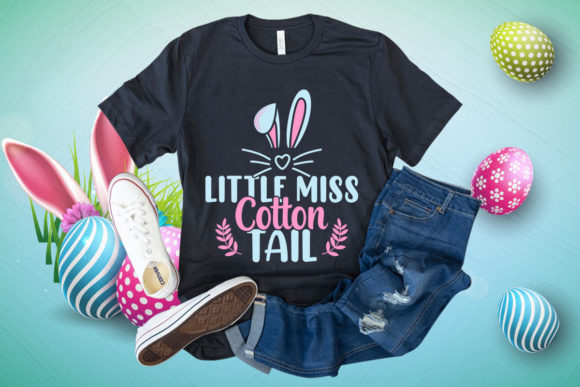 Little Miss Cotton Happy Easter T-Shirt Graphics