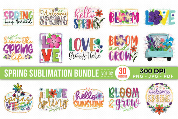 Spring Sublimation Bundle Vol.2: Graphics for Crafts & Content