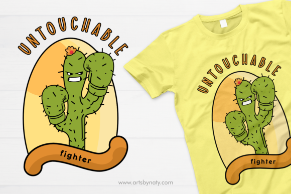 Untouchable Fighter Cactus Illustration: Graphics & Illustrations
